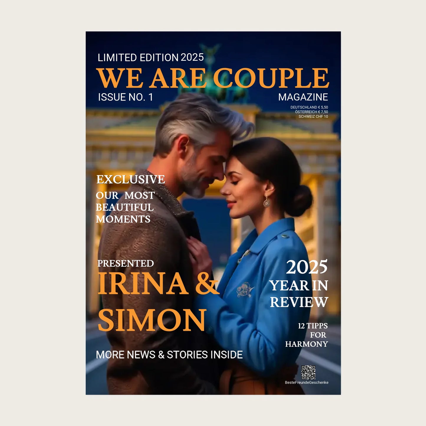 Personalisiertes Magazine Cover "We are Couple" Paarposter Zeitschrift Titelblatt Posters Poster