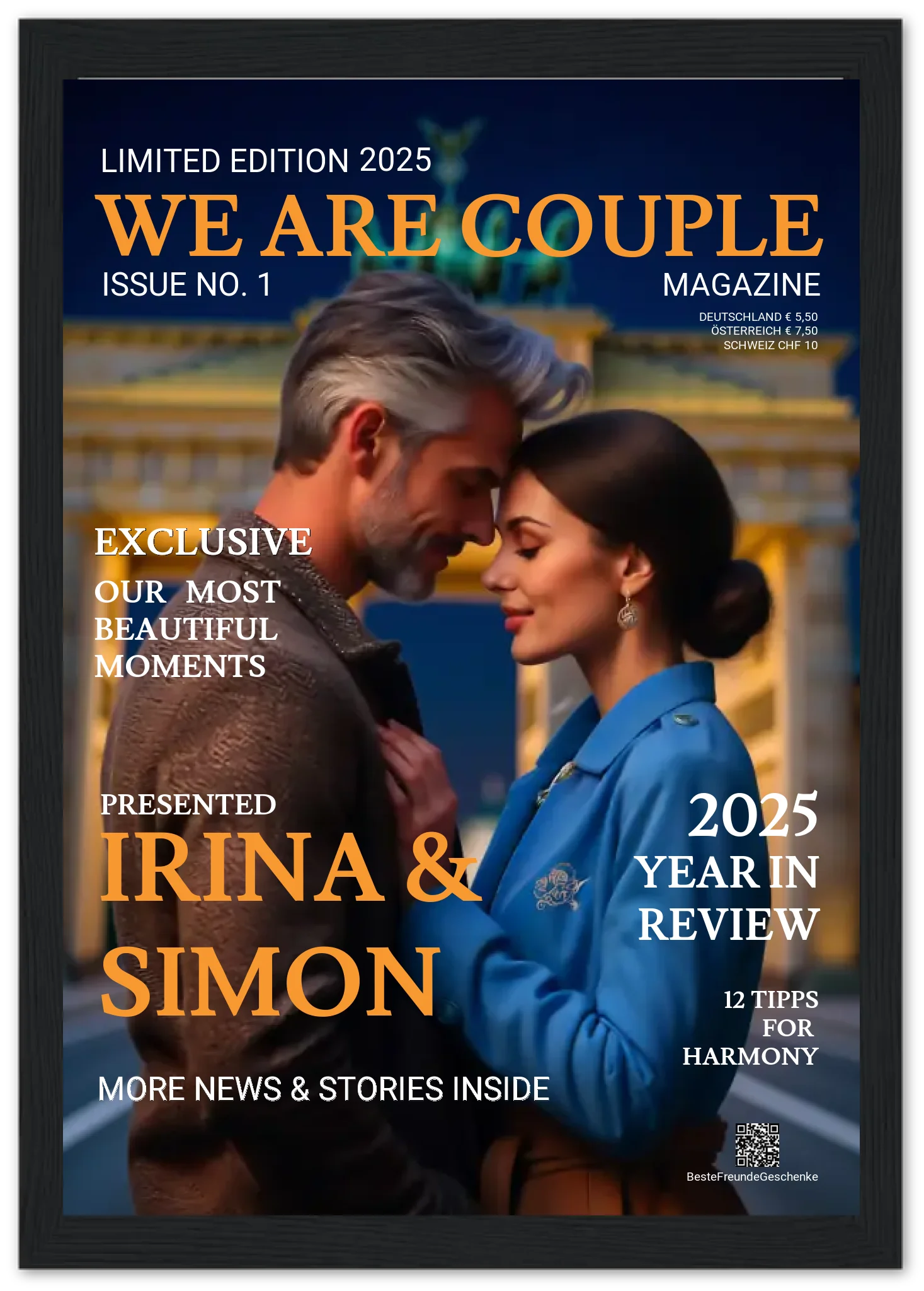 Personalisiertes Magazine Cover "We are Couple" Paarposter Zeitschrift Titelblatt