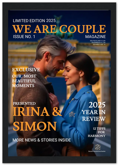 Personalisiertes Magazine Cover "We are Couple" Paarposter Zeitschrift Titelblatt