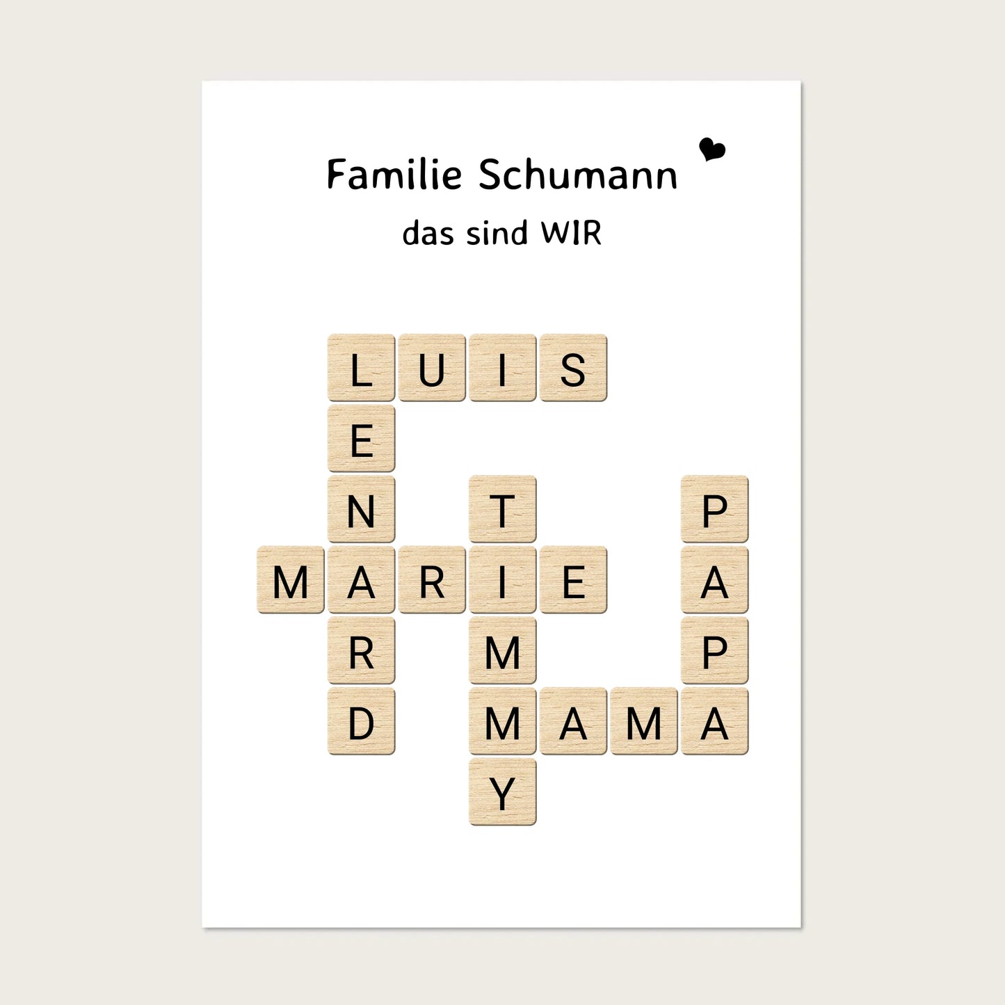 Scrabble Buchstaben Poster und Bild Geschenk mit Namen - Digitale Datei Digitale Datei zum Selberdrucken - kein Poster !!! Digitale Datei zum Selberdrucken - kein Poster 30x40 45x60 60x80 cm
