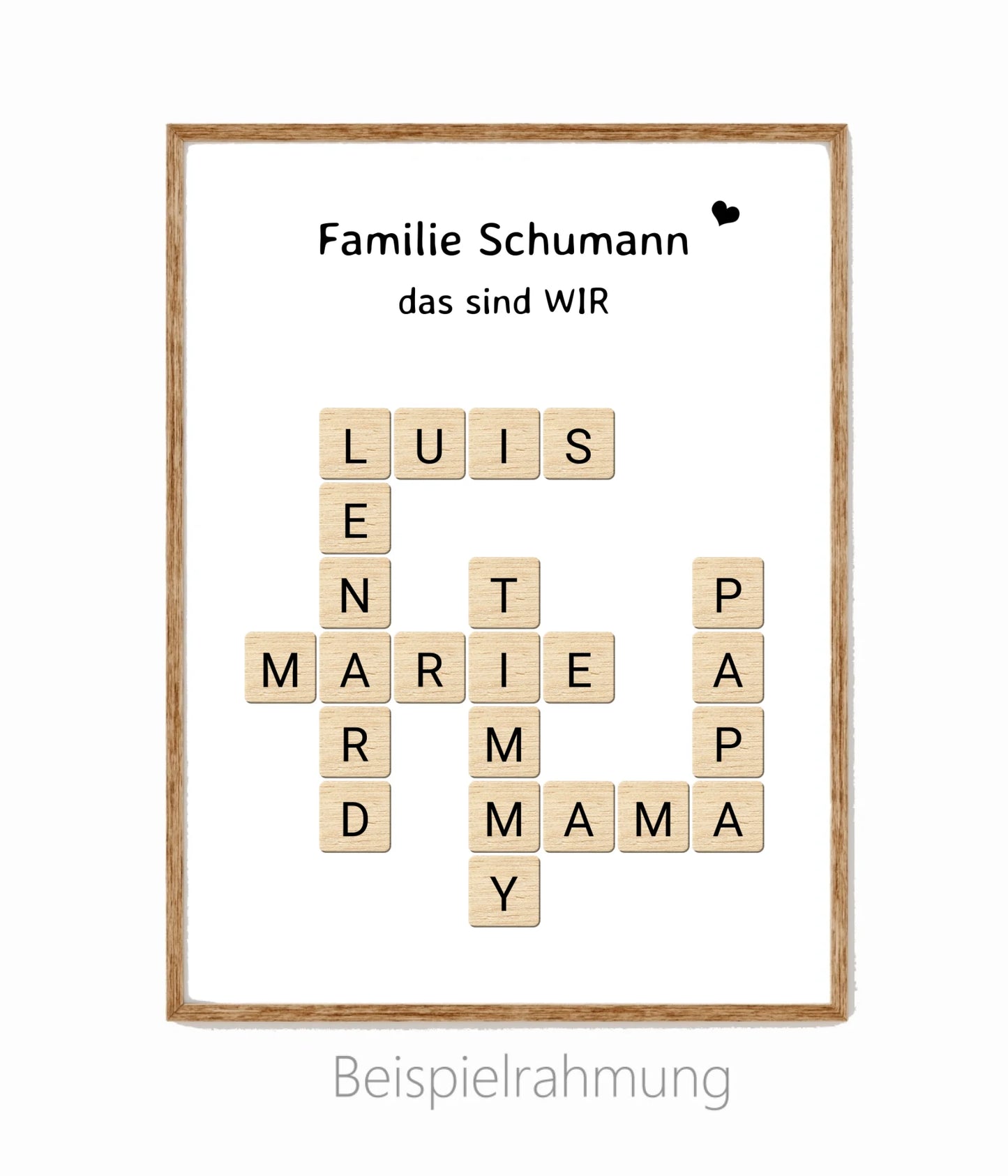 Scrabble Buchstaben Poster und Bild Geschenk mit Namen - Digitale Datei