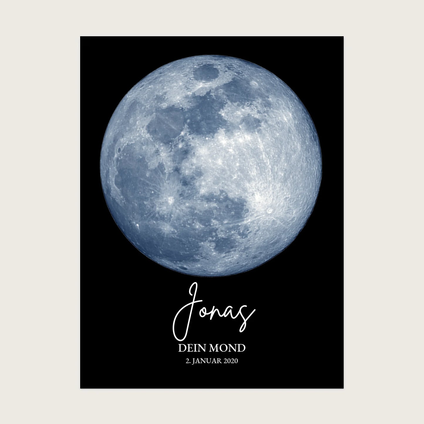 Personalisiertes Mondphasen-Poster - zur Geburt, Taufe oder besonderem Datum Digitale Datei zum Selberdrucken - kein Poster !!! Digitale Datei zum Selberdrucken - kein Poster 30x40 45x60 60x80 cm
