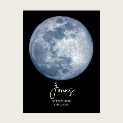 Personalisiertes Mondphasen-Poster - zur Geburt, Taufe oder besonderem Datum Digitale Datei zum Selberdrucken - kein Poster !!! Digitale Datei zum Selberdrucken - kein Poster 30x40 45x60 60x80 cm