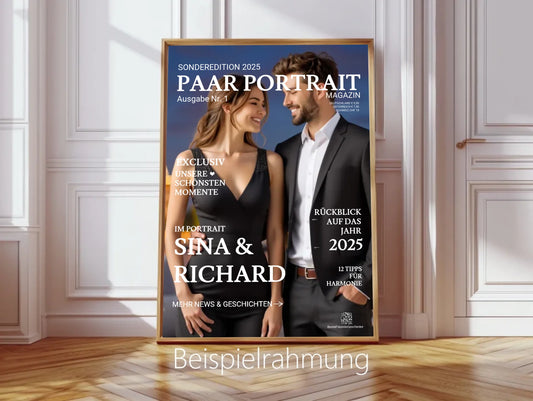 Personalisiertes Magazine Cover "PAAR PORTRAIT" Zeitschrift Paarposter Titelblatt Fotoposter
