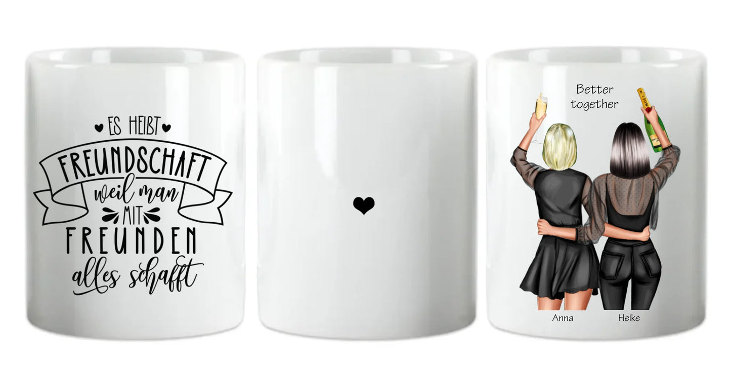 Personalisierte Tasse Geschenk beste Freundin - 2 Beste Freundinnen Geburtstagsgeschenk