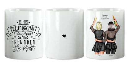 Personalisierte Tasse Geschenk beste Freundin - 2 Beste Freundinnen Geburtstagsgeschenk