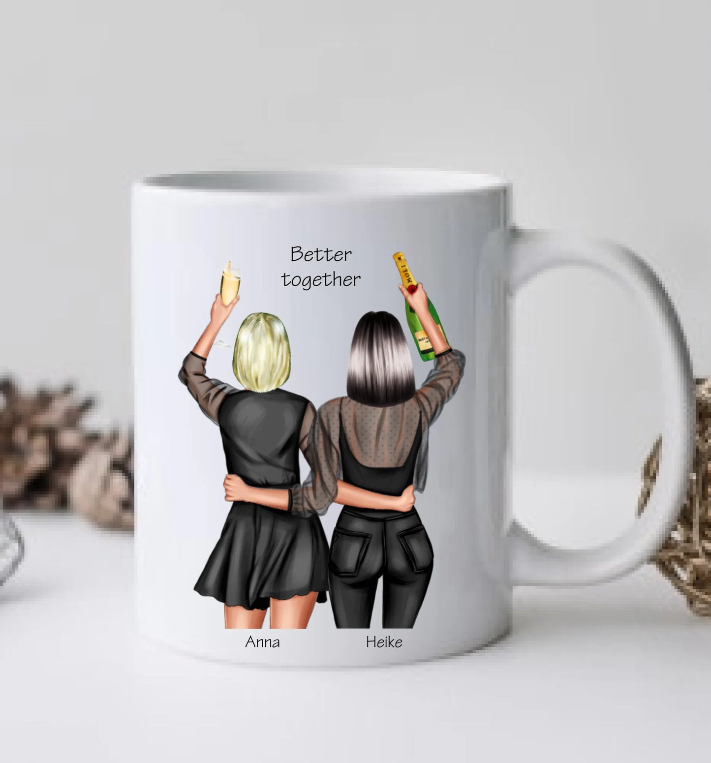 Personalisierte Tasse Geschenk beste Freundin - 2 Beste Freundinnen Geburtstagsgeschenk