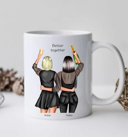 Personalisierte Tasse Geschenk beste Freundin - 2 Beste Freundinnen Geburtstagsgeschenk