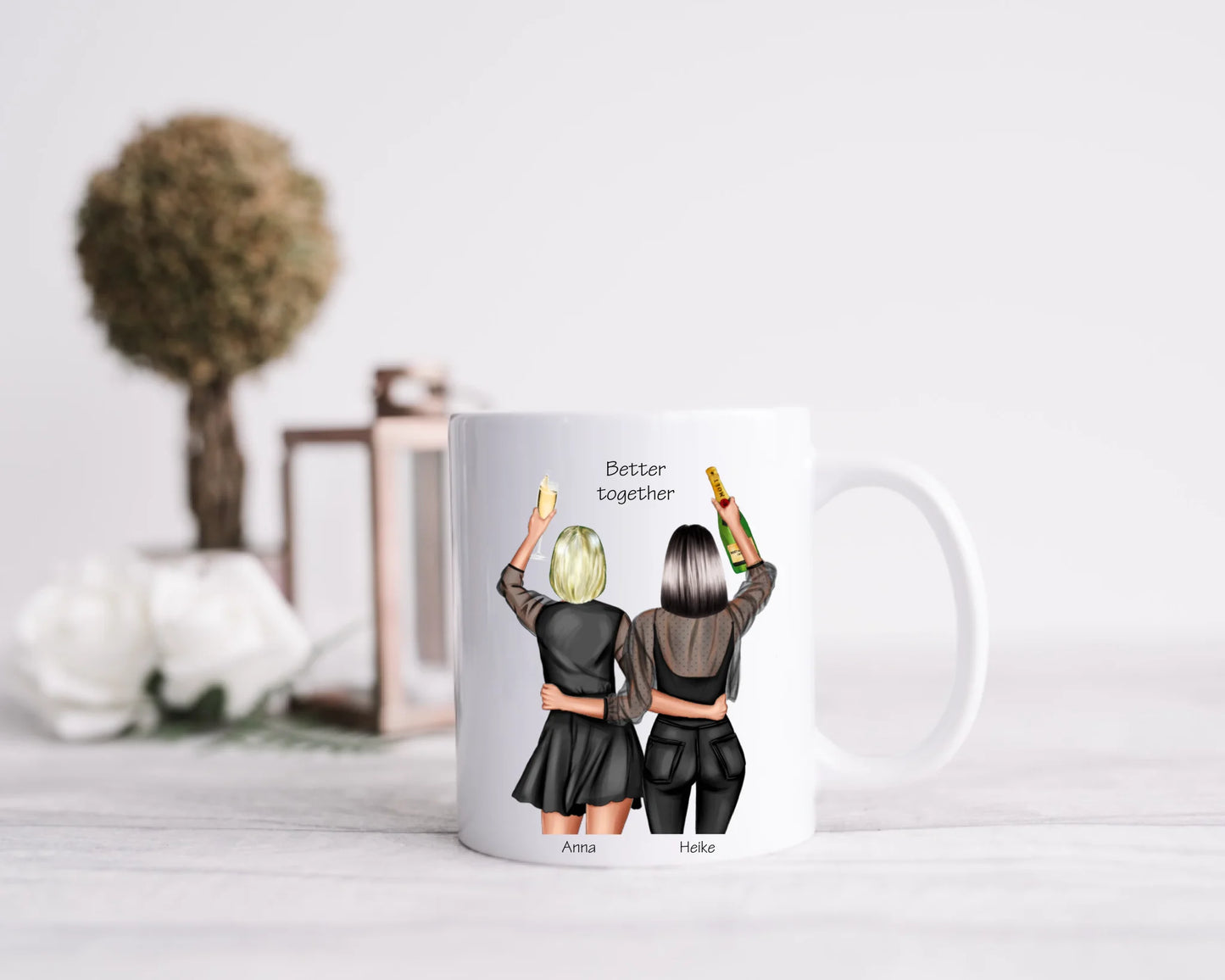 Personalisierte Tasse Geschenk beste Freundin - 2 Beste Freundinnen Geburtstagsgeschenk