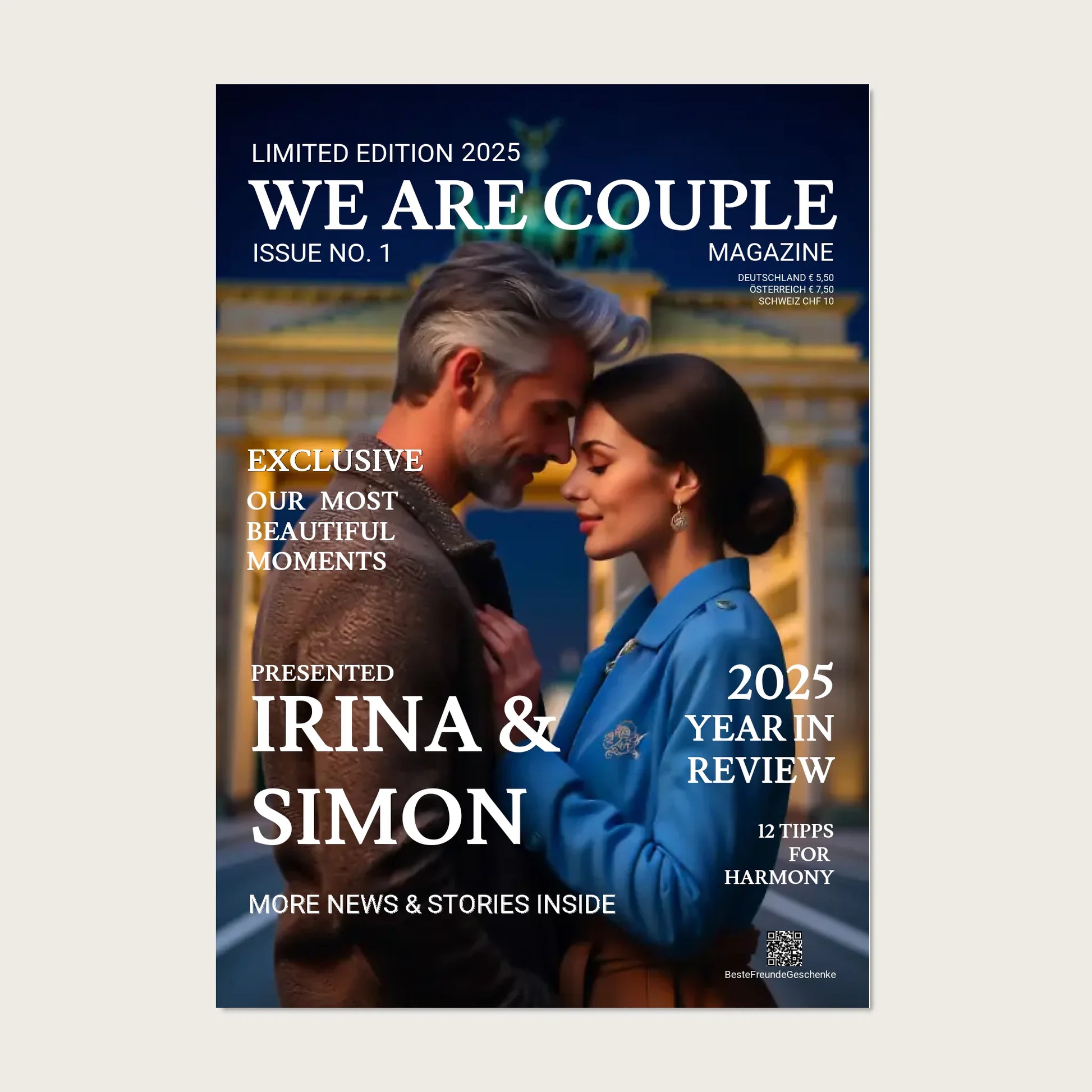 Personalisiertes Magazine Cover "Couple" Fotoposter Geschenk für Paar - digitale Datei !!! Digitale Datei zum Selberdrucken - kein Poster !!! Digitale Datei zum Selberdrucken - kein Poster A4 A3 A2