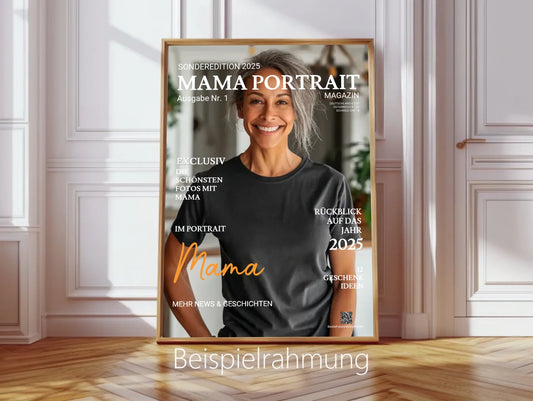 Personalisiertes Magazine Cover "MAMA PORTRAIT" Zeitschrift Titelblatt - Fotoposter Geschenk Mutter