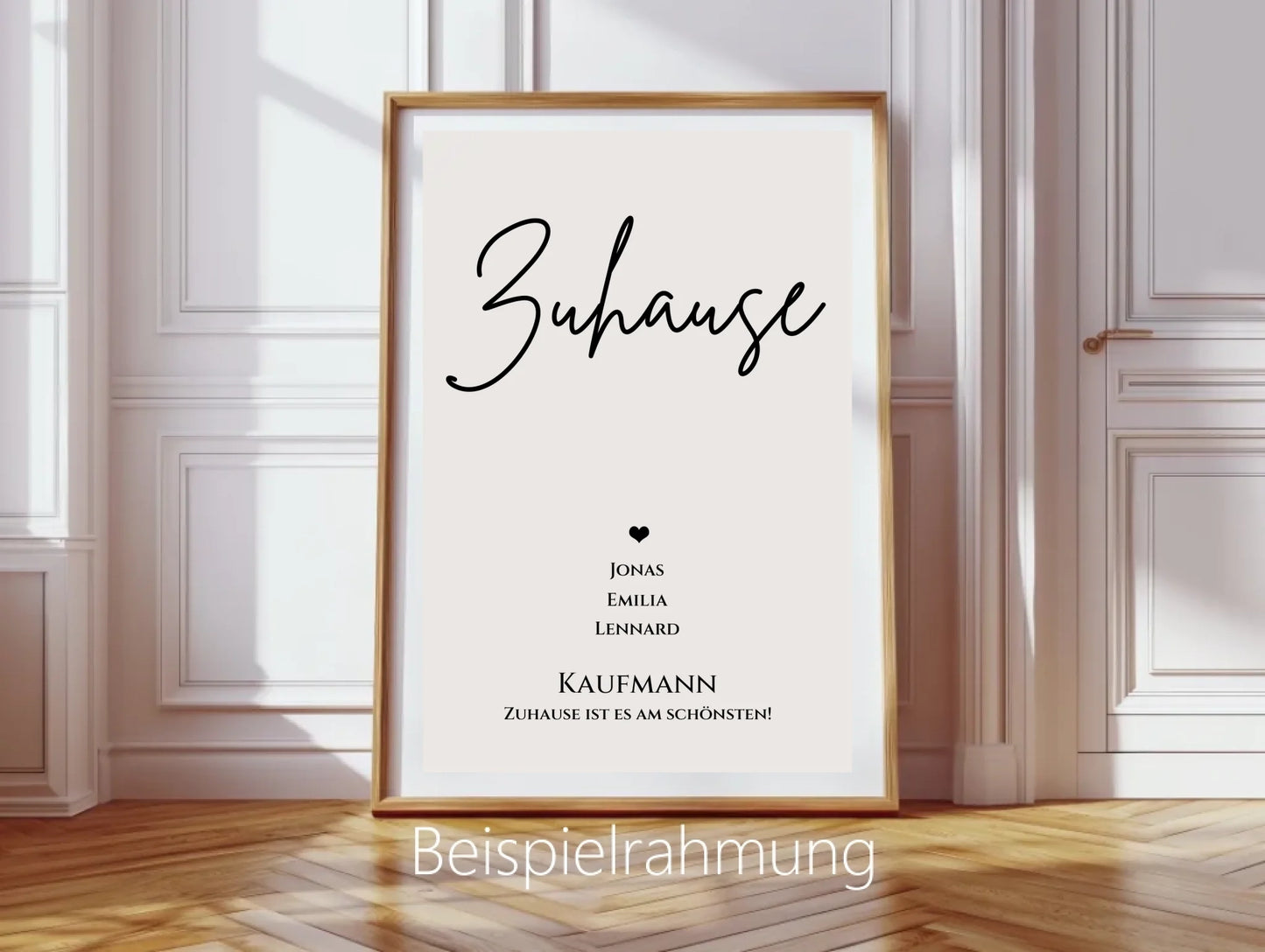 "ZUHAUSE" Poster personalisiert | Familien Bild Geschenk mit Namen und Datum