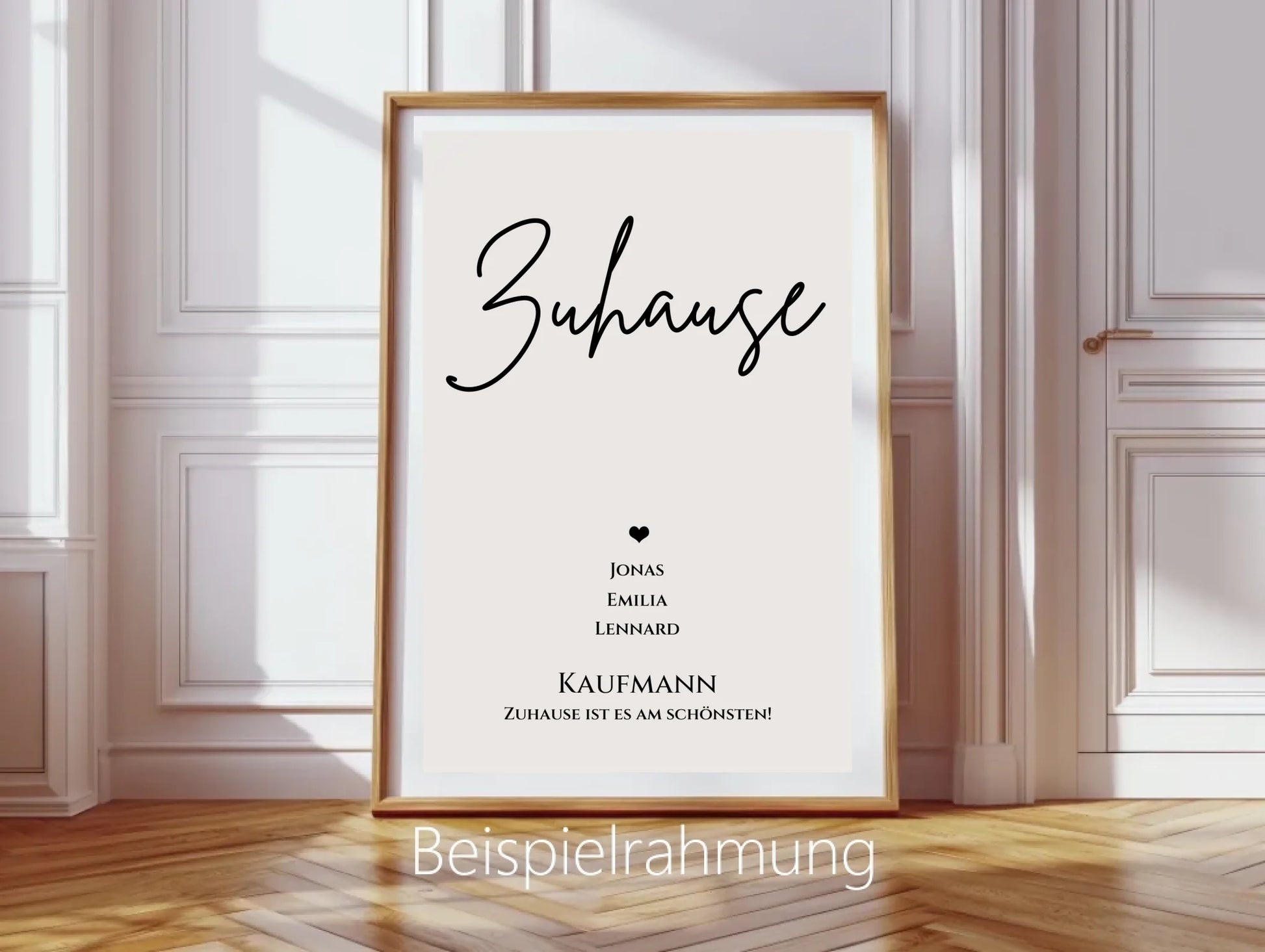 "ZUHAUSE" Poster personalisiert | Familien Bild Geschenk mit Namen und Datum