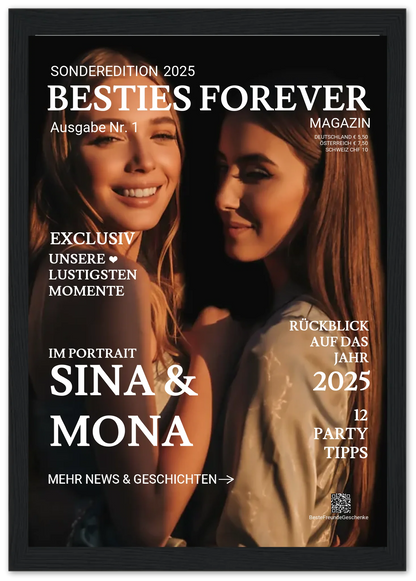 Beste Freundin Geschenk "BESTIES" - Personalisiertes Magazine Cover