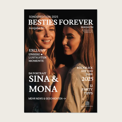 Beste Freundin Geschenk "BESTIES" - Personalisiertes Magazine Cover !!! Digitale Datei zum Selberdrucken - kein Poster !!! Digitale Datei zum Selberdrucken - kein Poster A4 A3 A2