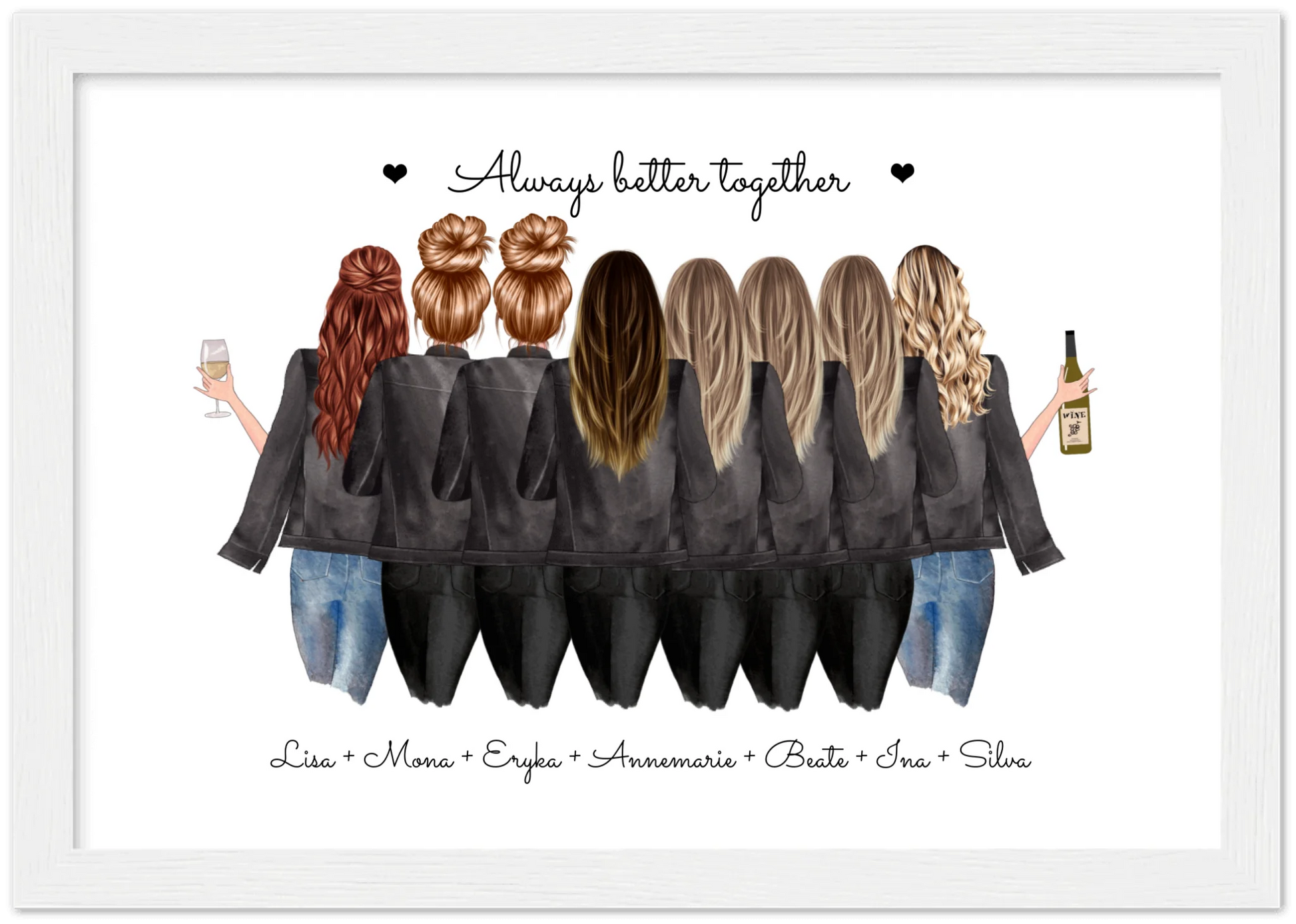 8 Beste Freundinnen Poster Geschenk personalisiert - Geschenkidee Freundin Bild