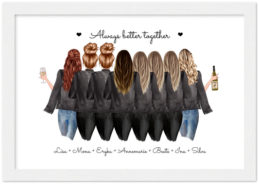 8 Beste Freundinnen Poster Geschenk personalisiert - Geschenkidee Freundin Bild