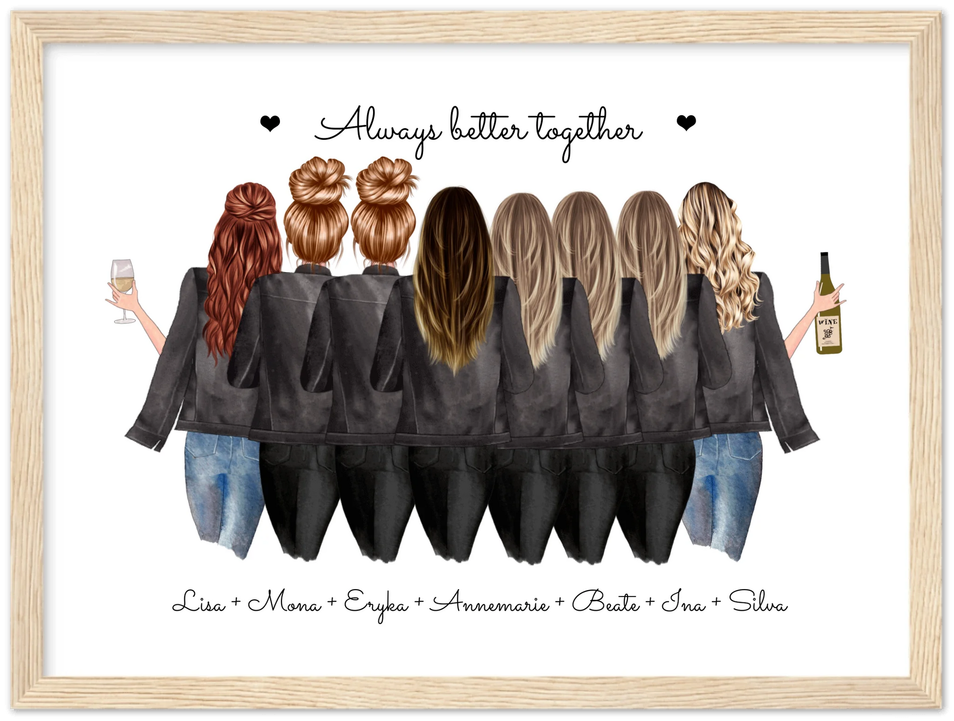 8 Beste Freundinnen Poster Geschenk personalisiert - Geschenkidee Freundin Bild