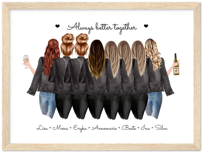 8 Beste Freundinnen Poster Geschenk personalisiert - Geschenkidee Freundin Bild