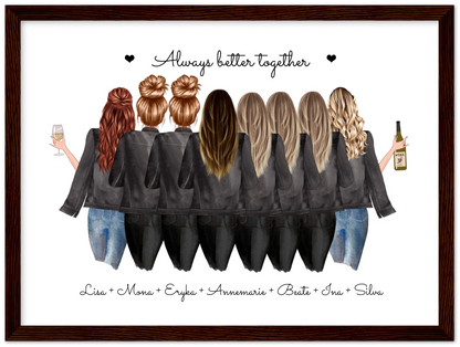 8 Beste Freundinnen Poster Geschenk personalisiert - Geschenkidee Freundin Bild