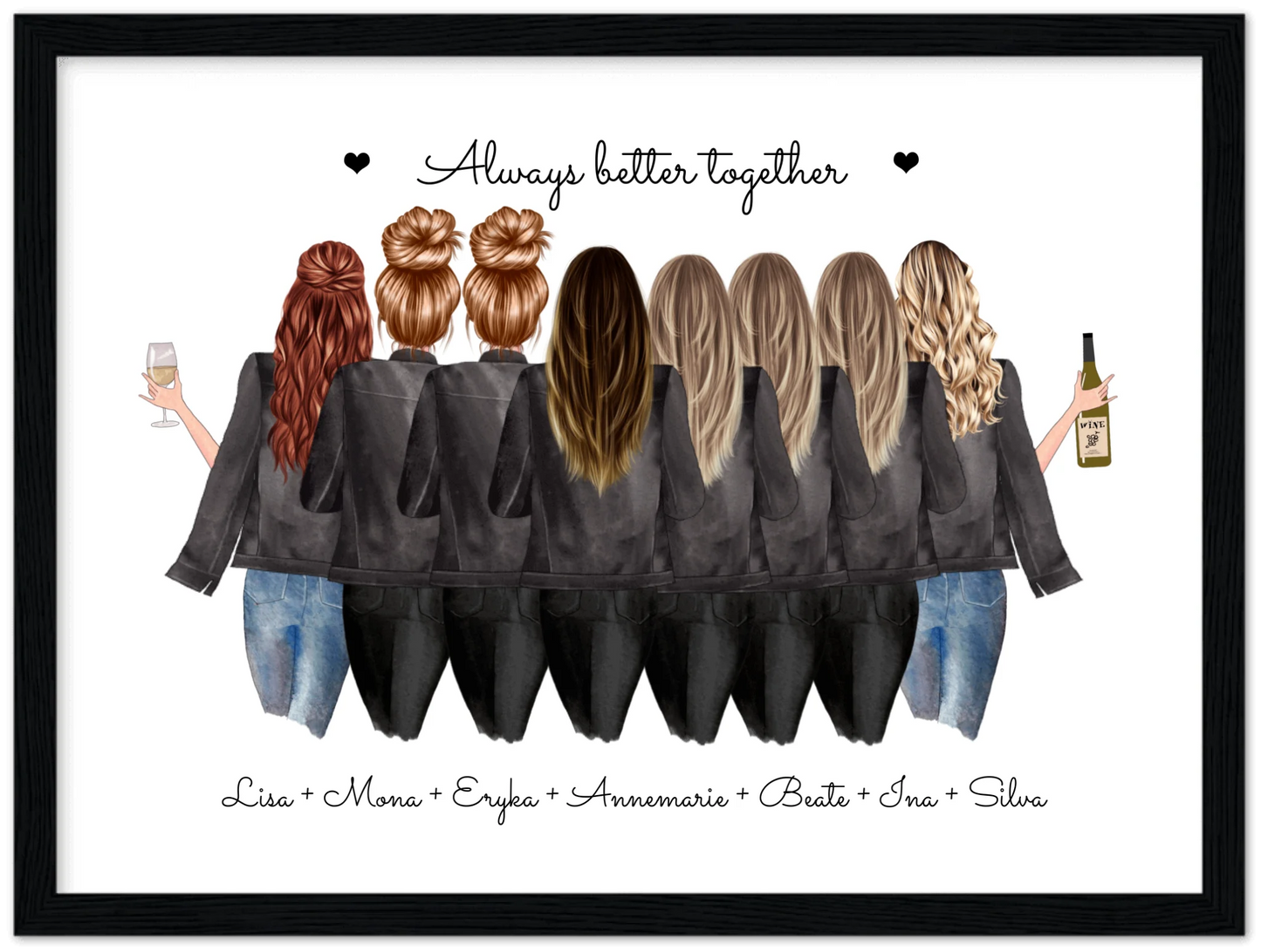 8 Beste Freundinnen Poster Geschenk personalisiert - Geschenkidee Freundin Bild