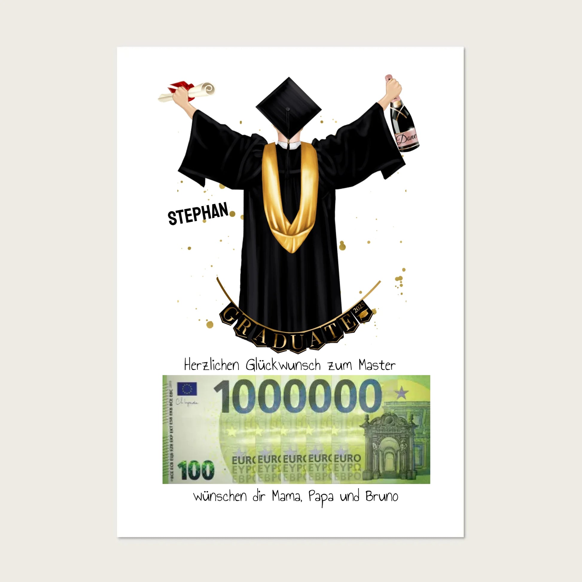 Personalisiertes Geldgeschenk zum Abschluss – stilvolles Poster für Abi, Bachelor, Master & Doktor Poster Poster