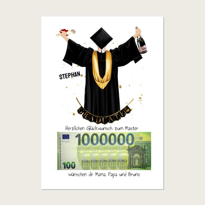 Personalisiertes Geldgeschenk zum Abschluss – stilvolles Poster für Abi, Bachelor, Master & Doktor Digitale Datei zum Selberdrucken !!! Digitale Datei zum Selberdrucken - kein Poster Ausdruckbare Formate: A4 A3 A2