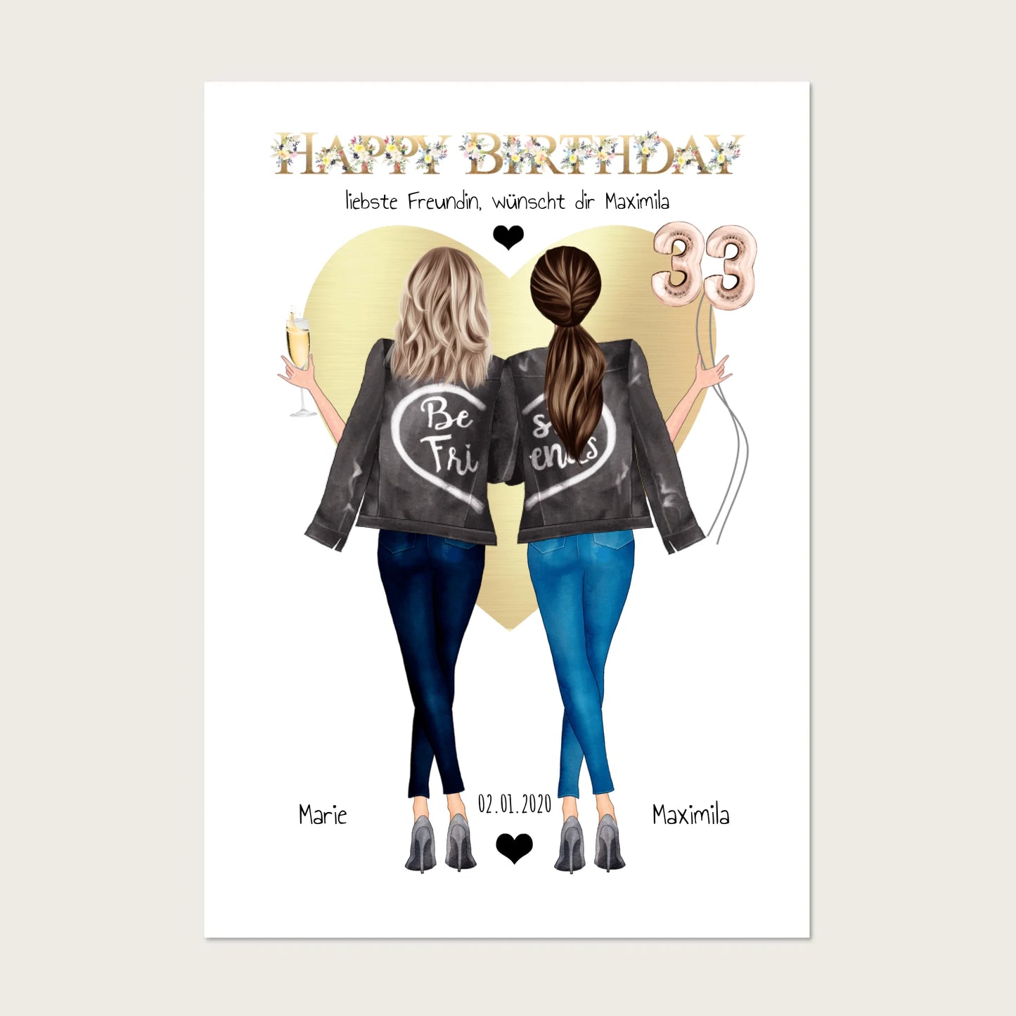 Geburtstagsgeschenk 25. Geburtstag Freundin Bild, Geschenk Schwester, Mama, Kollegin - gift for your bestie !!! Digitale Datei zum Selberdrucken - kein Poster !!! Digitale Datei zum Selberdrucken - kein Poster A4 A3 A2