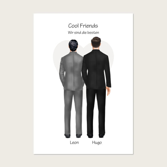 Wir sind die besten Poster - Bild Geschenk 2 Freunde, Brüder, Kollegen - Geburtstagsgeschenk & Weihnachtsgeschenk Poster Poster