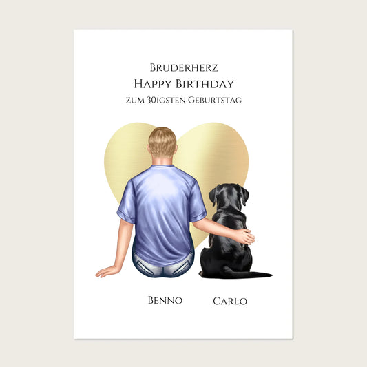 Geschenk 30 Geburtstag Bruder Poster - Bild Geburtstagsgeschenk von Schwester - Weihnachtsgeschenk Poster Poster