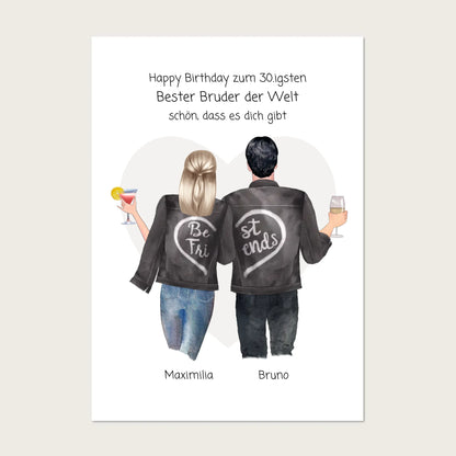 Geschenk 30 Geburtstag - Poster Bruder Schwester Bild - Geburtstagsgeschenk personalisiert !!! Digitale Datei zum Selberdrucken - kein Poster !!! Digitale Datei zum Selberdrucken - kein Poster A4 A3 A2