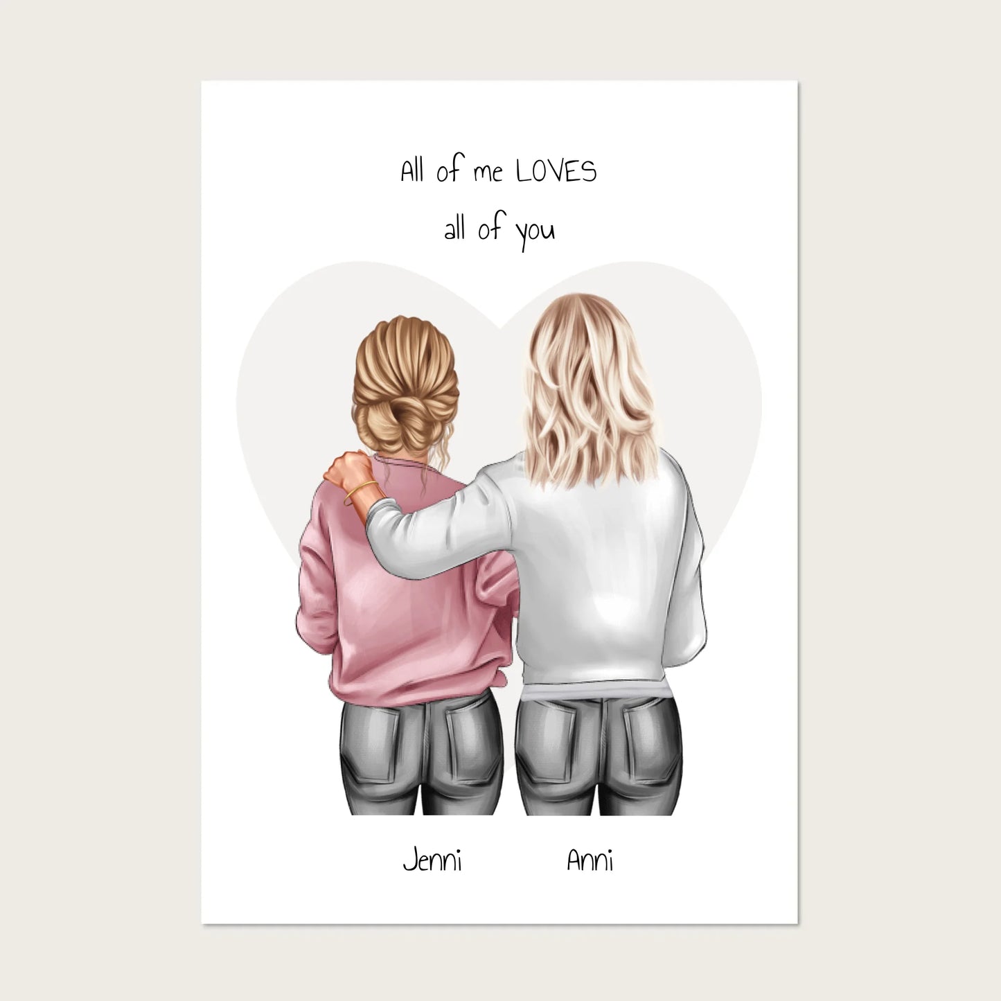 Individuelles Freundinnen-Poster: Euer einzigartiger Moment! Personalisiertes Poster Geschenk !!! Digitale Datei zum Selberdrucken - kein Poster !!! Digitale Datei zum Selberdrucken - kein Poster A4 A3 A2