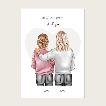 Individuelles Freundinnen-Poster: Euer einzigartiger Moment! Personalisiertes Poster Geschenk !!! Digitale Datei zum Selberdrucken - kein Poster !!! Digitale Datei zum Selberdrucken - kein Poster A4 A3 A2