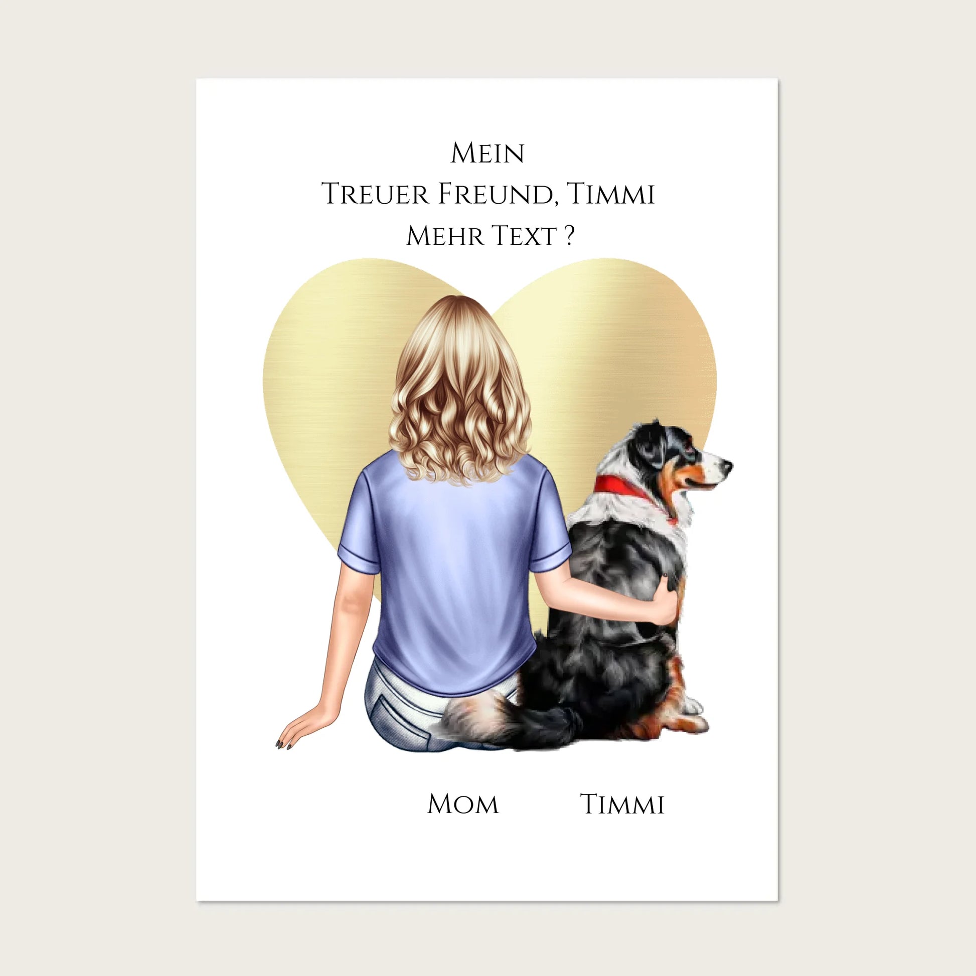 Hundebesitzerin Geschenk - Personalisiertes Poster für Freundin / Mädchen / Frau mit Hund - Geburtstagsgeschenk Weihnachtsgeschenk !!! Digitale Datei zum Selberdrucken - kein Poster !!! Digitale Datei zum Selberdrucken - kein Poster A4 A3 A2