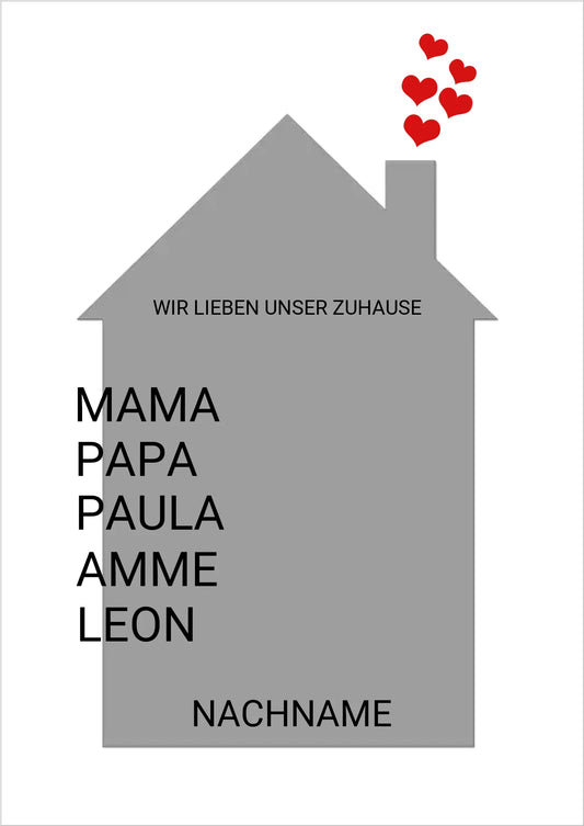 Zeitraum-Kunstdruck | Zuhause Personalisiertes Geschenk zur Hauseinweihnung, Richtfest, Umzug, erste Wohnung, Geburtstagsgeschenk, Weihnachtsgeschenk Familie Poster Poster