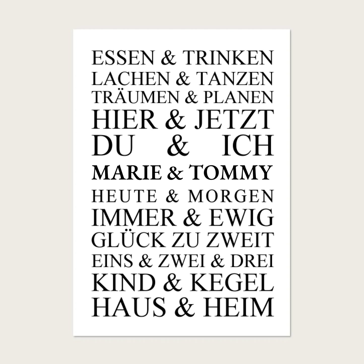 Personalisiertes Geschenk zur Hochzeit, Geburtstag | Hochzeitsgeschenk Kunstdruck Essen & Trinken | Zeitraum-Kunstdruck Poster Poster