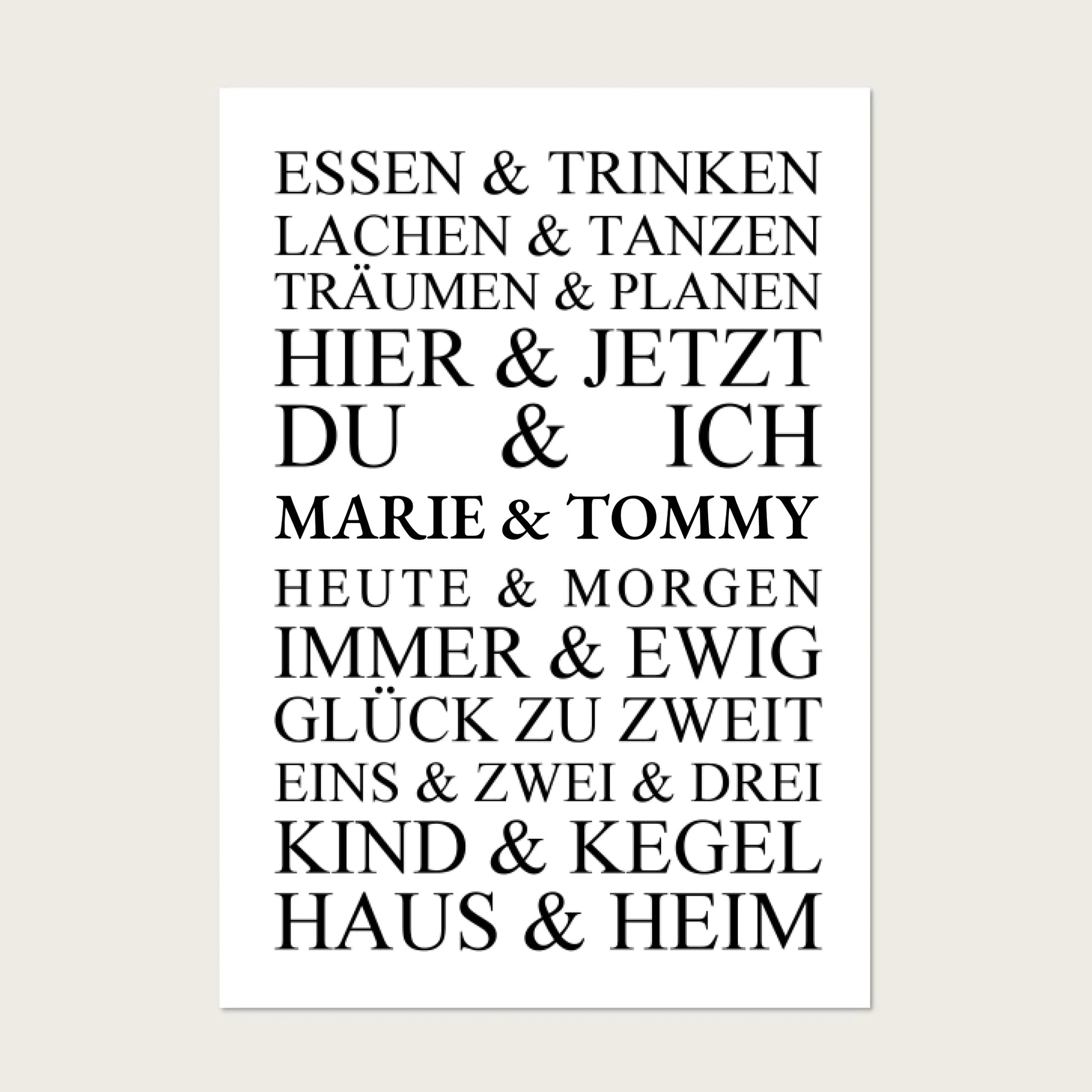 Personalisiertes Geschenk zur Hochzeit, Geburtstag | Hochzeitsgeschenk Kunstdruck Essen & Trinken | Zeitraum-Kunstdruck Poster Poster