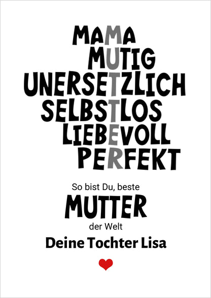 Muttertagsgeschenk "Definition Mama" Poster Geschenk personalisiert | Geburtstagsgeschenk | Zeitraum-Kunstdrucke Poster Poster