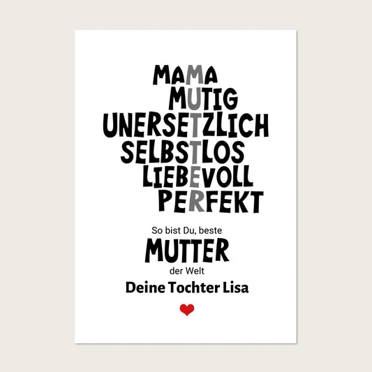 Muttertagsgeschenk "Definition Mama" Poster Geschenk personalisiert | Geburtstagsgeschenk | Zeitraum-Kunstdrucke