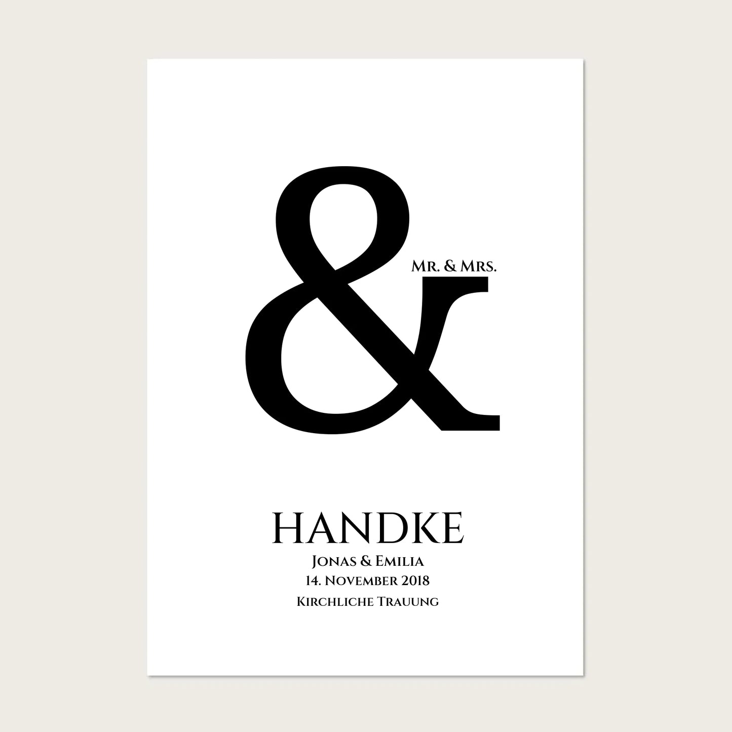 Personalisiertes Hochzeitsposter "Ampersand" | Mr. & Mrs. Bild Hochzeitsgeschenk