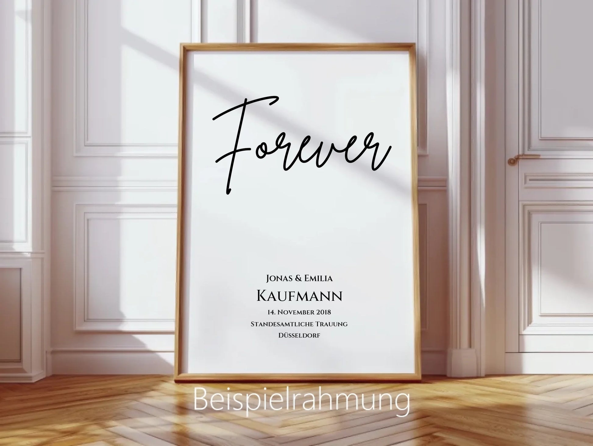 Personalisiertes Hochzeitsposter "Forever" | Hochzeitsgeschenk Bild mit Namen und Datum