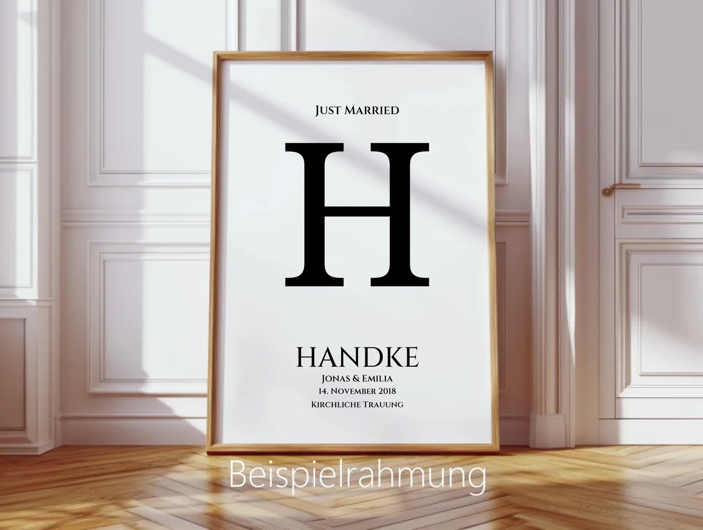 Personalisiertes Hochzeitsposter "Just Married" | Hochzeitsgeschenk mit Namen und Datum