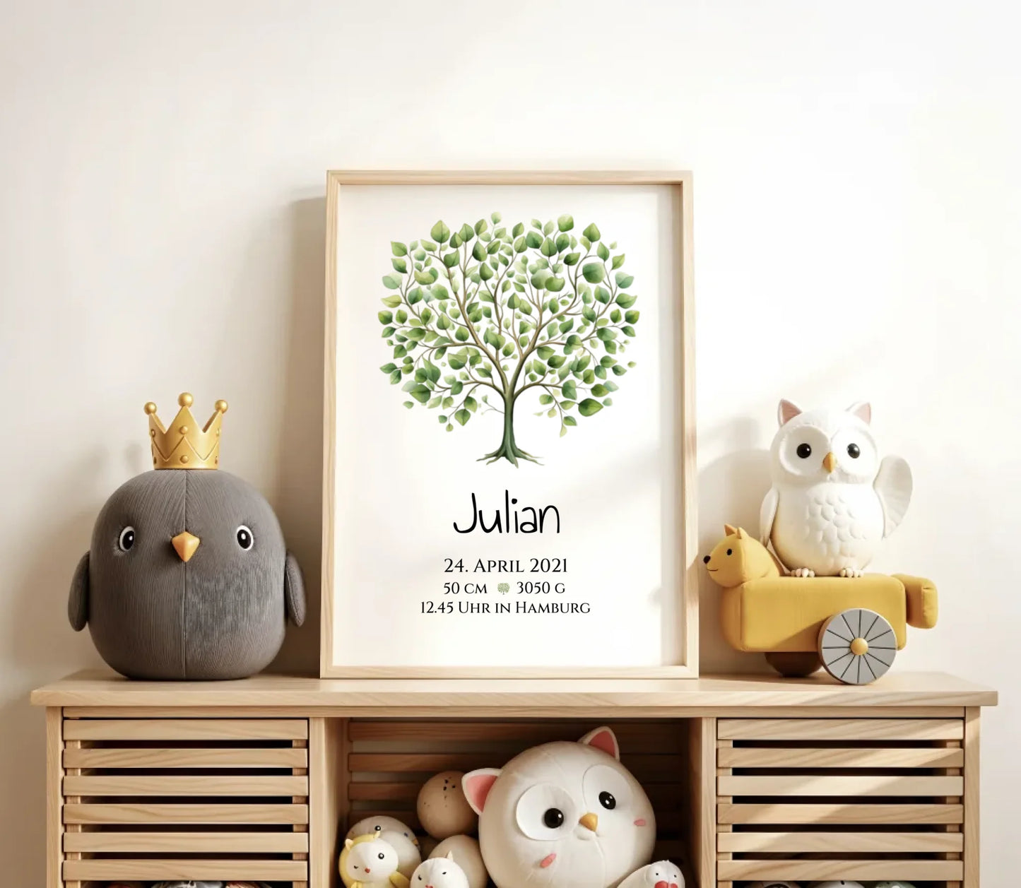 Personalisiertes Poster zur Geburt & Taufe mit Lebensbaum - Geschenkidee