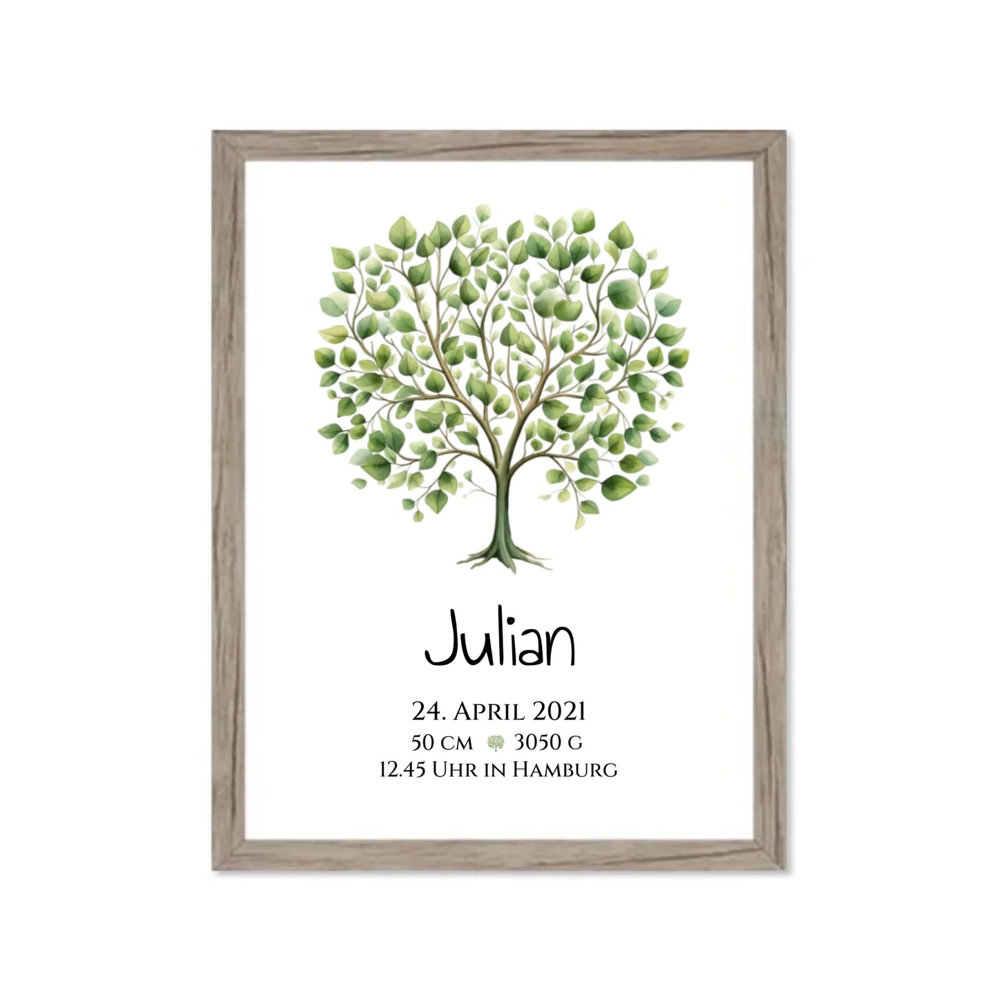 Personalisiertes Poster zur Geburt & Taufe mit Lebensbaum - Geschenkidee