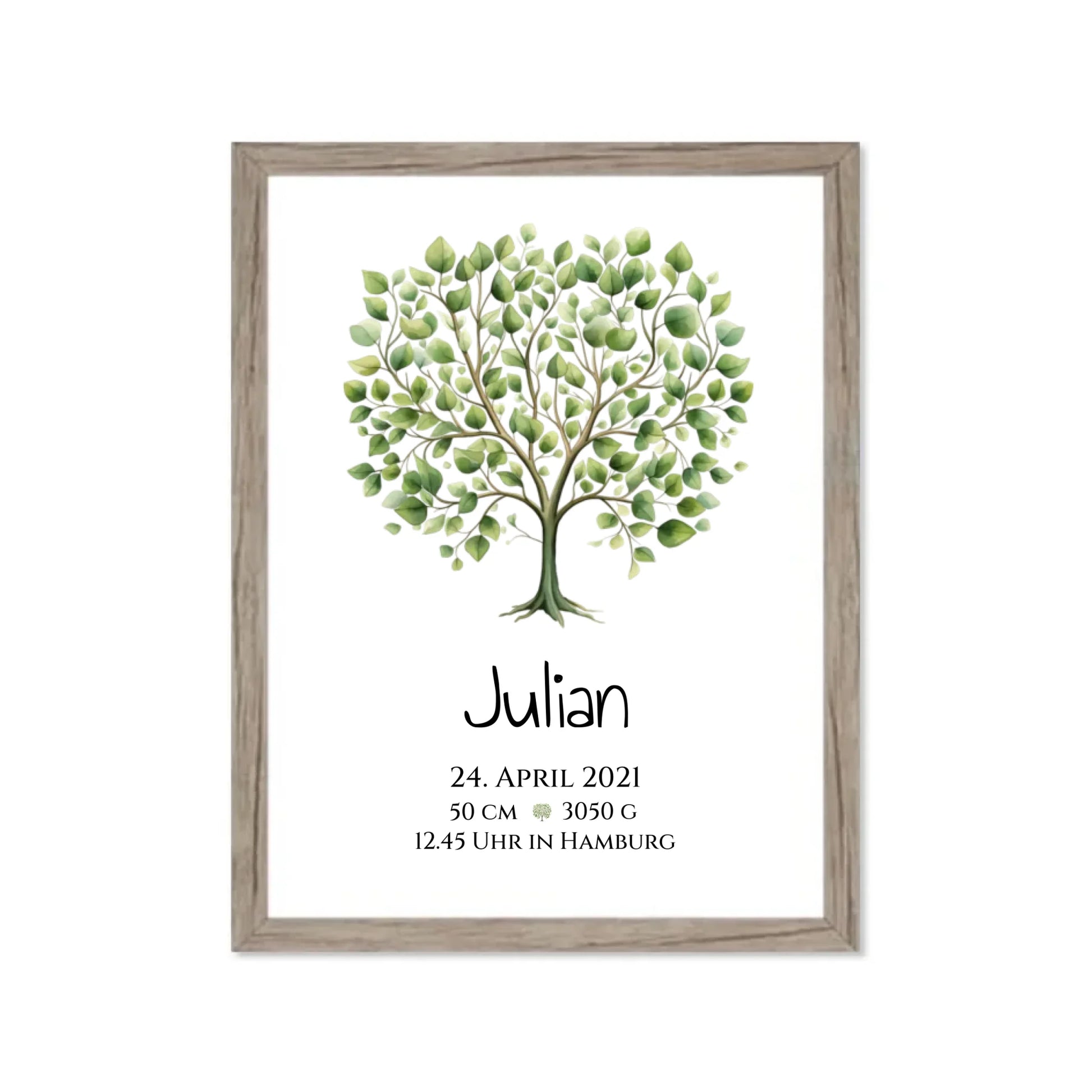 Personalisiertes Poster zur Geburt & Taufe mit Lebensbaum - Geschenkidee