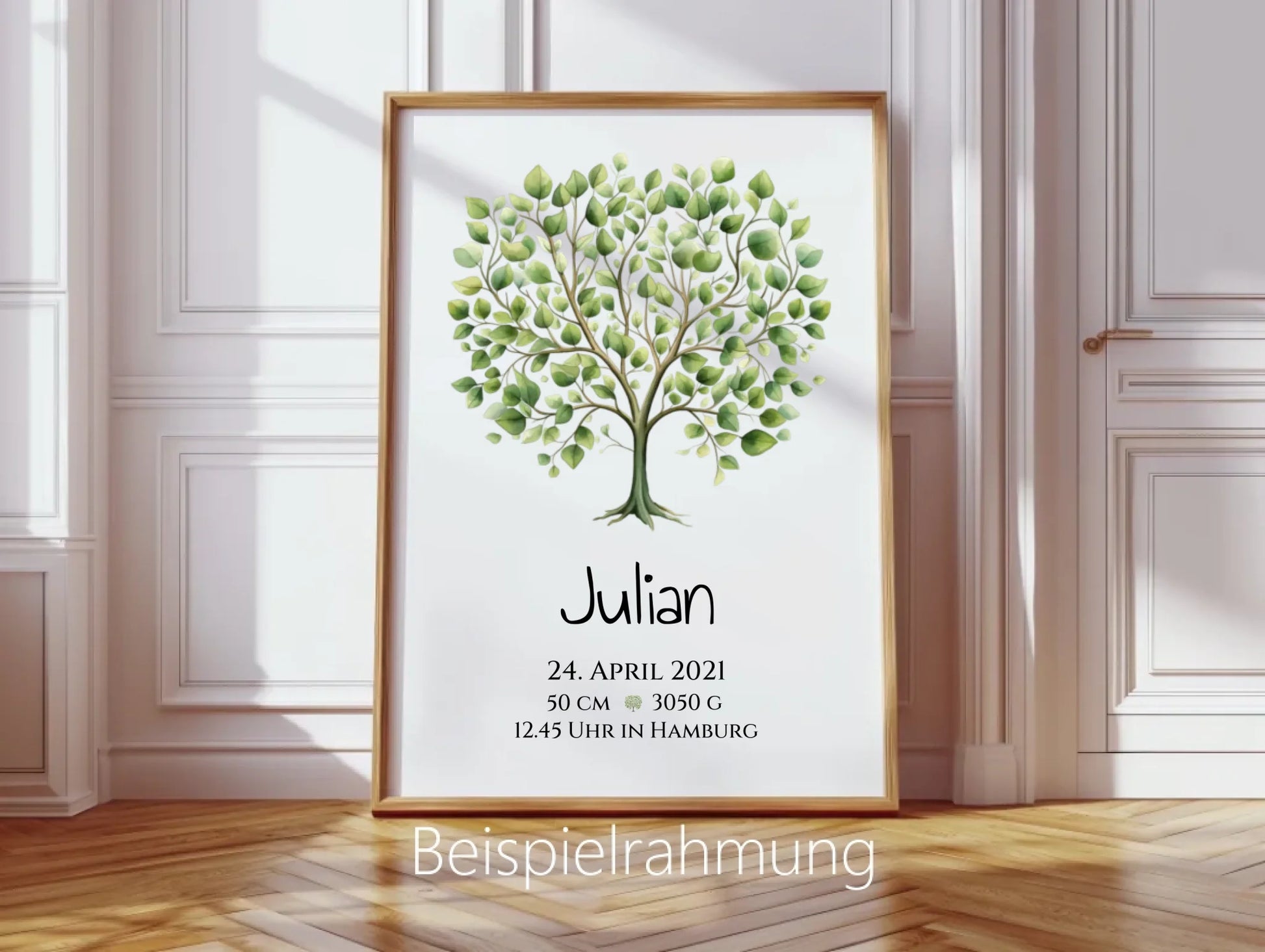 Personalisiertes Poster zur Geburt & Taufe mit Lebensbaum - Geschenkidee