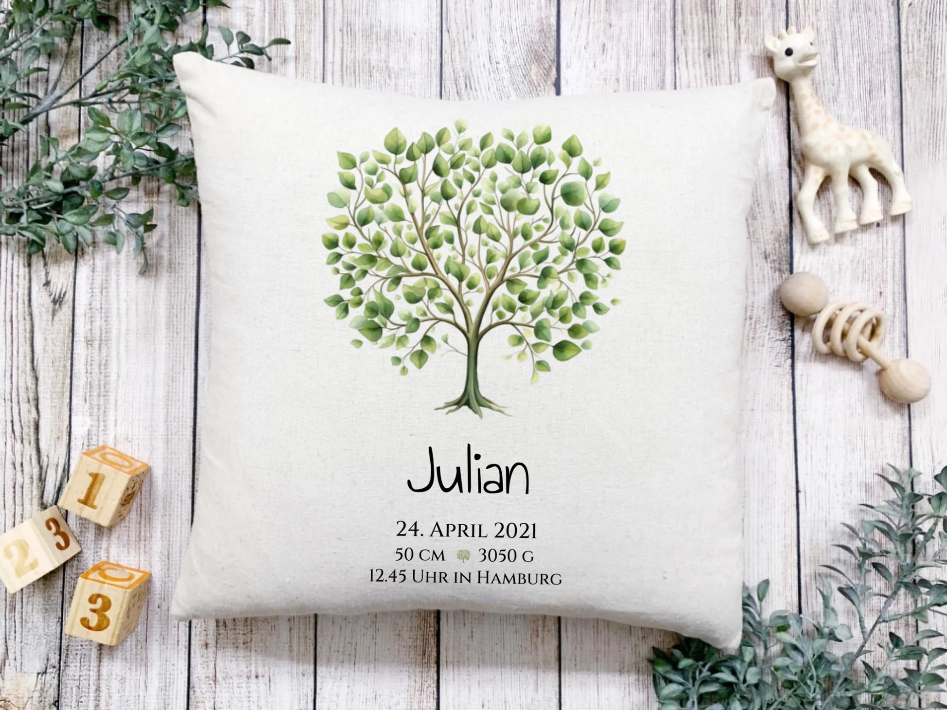 Personalisiertes Poster zur Geburt & Taufe mit Lebensbaum - Geschenkidee