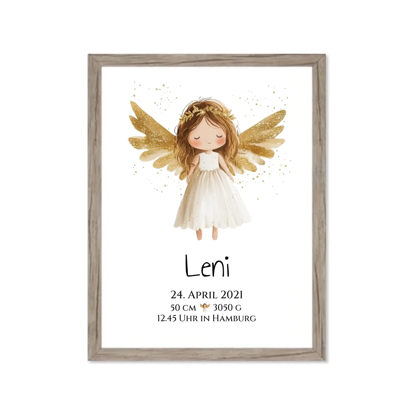 Personalisiertes Babygeschenk zur Geburt & Taufe mit Schutzengel, Geburtdaten oder Taufdaten - Geschenkidee