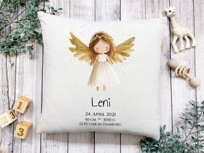 Personalisiertes Babygeschenk zur Geburt & Taufe mit Schutzengel, Geburtdaten oder Taufdaten - Geschenkidee