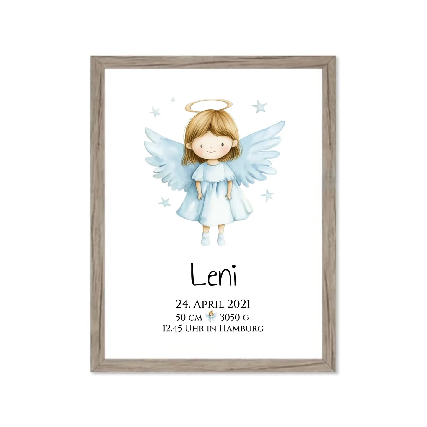 Personalisiertes Babygeschenk zur Geburt & Taufe mit Schutzengel, Geburtdaten oder Taufdaten - Geschenkidee Taufgeschenk